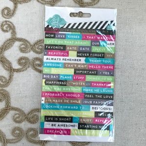 Scrapbooking Heidi Swapp Stickers Memory Planner Lined Phrases Colored